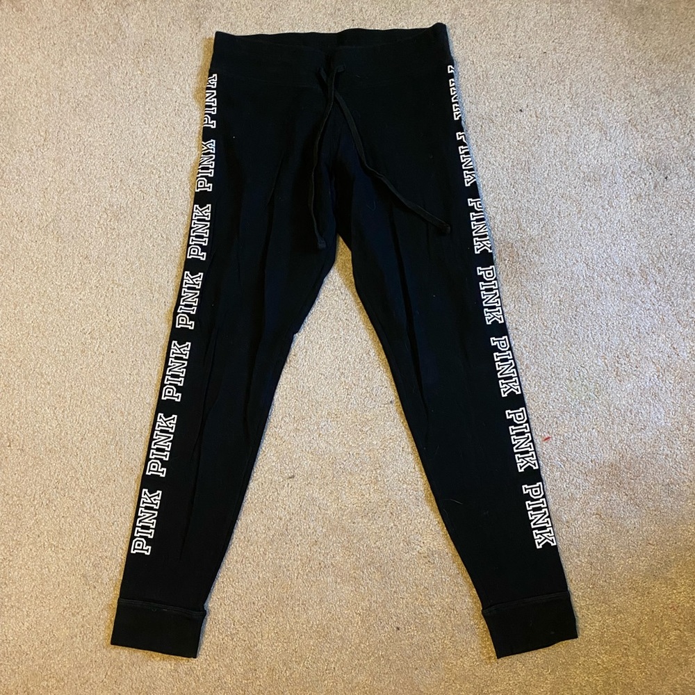 Pink black medium leggings